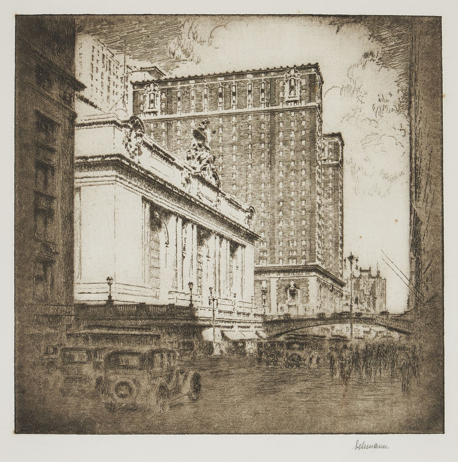 20th Century American Etching Of Grand Central Station, New York