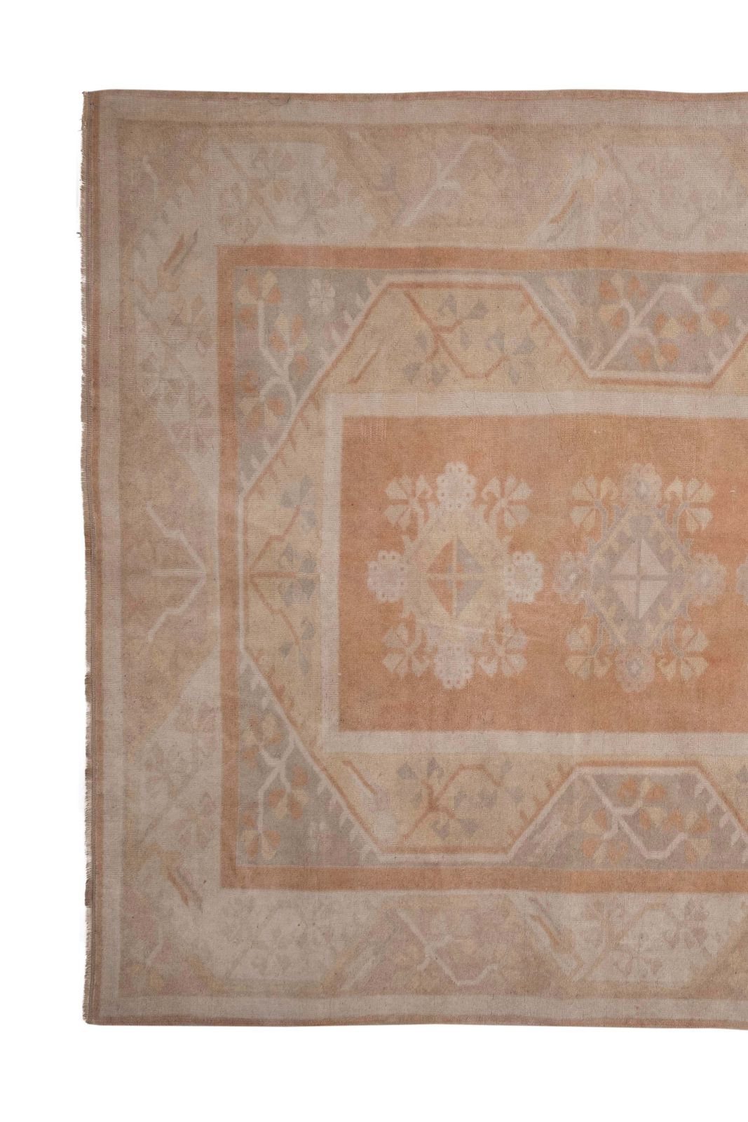 Vintage Turkish Milas Oushak Handknotted Rug 6'8" X 10'4" photo Textiles