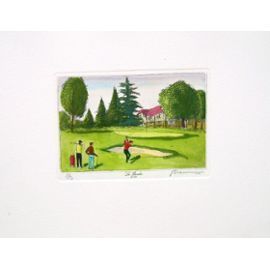 Sepulcher Patrice   Watercolor Engraving   Golf De La Boulie