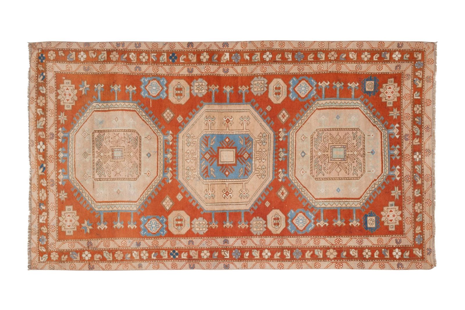 Vintage Caucasian Rug   Decorative Soft Pink And Blue Colors Wool Rug 4'1" X 7'2" photo furniture