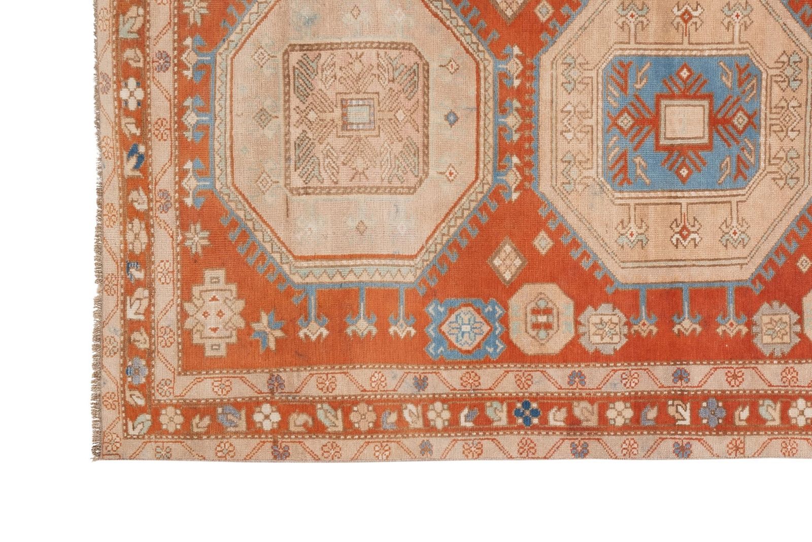 Vintage Caucasian Rug   Decorative Soft Pink And Blue Colors Wool Rug 4'1" X 7'2" photo 747.0