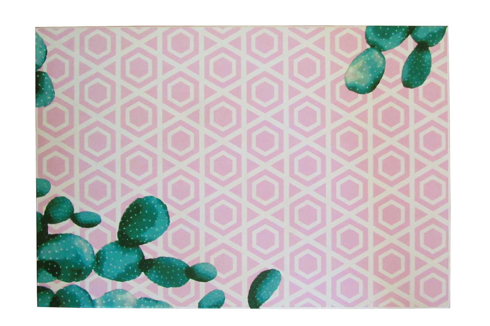 photo for sale "Cactus Captured" Restyled Bedside Table By Habitat Improver With Recycled Wallpaper And Fabric Découpage