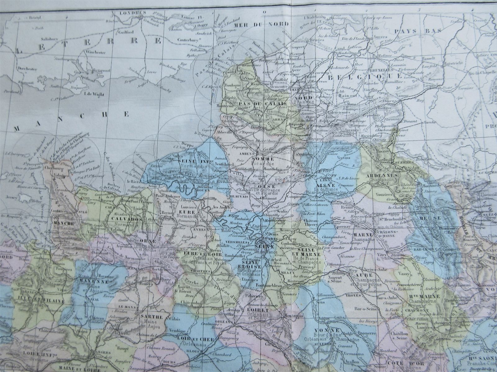 Carte Physique Et Politique De La France. Par M.M. Drioux Et Ch. Leroy  1866 photo 50.0