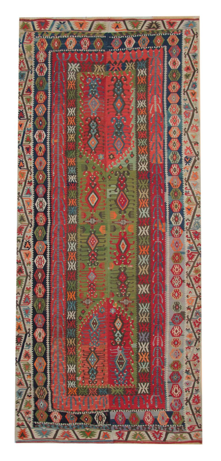 Anatolian Turkish Carpets Uk, Antique Kilim Rug Geometric Rugs For Sale 179 X 413 Cm
