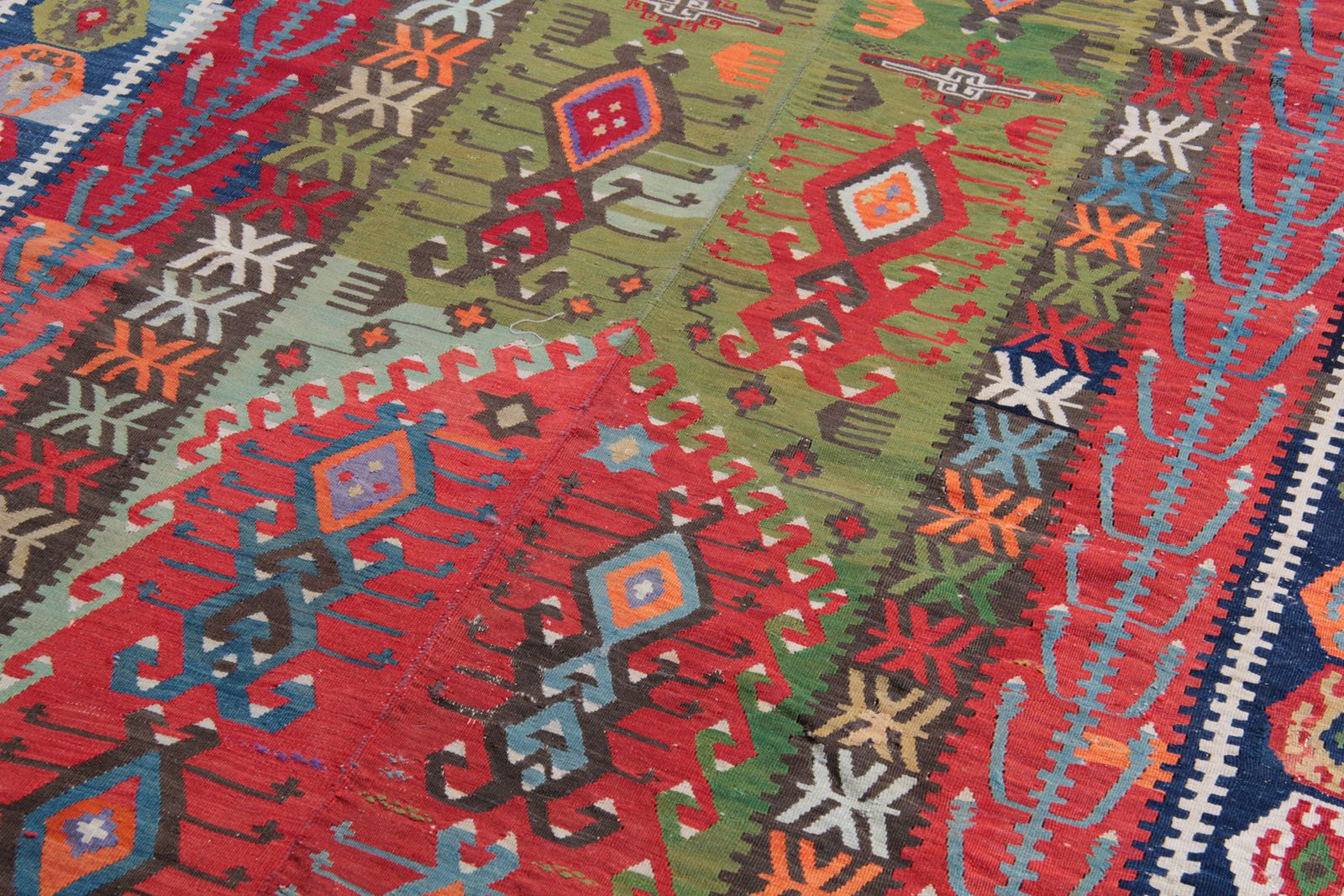 Anatolian Turkish Carpets Uk, Antique Kilim Rug Geometric Rugs For Sale 179 X 413 Cm photo buy