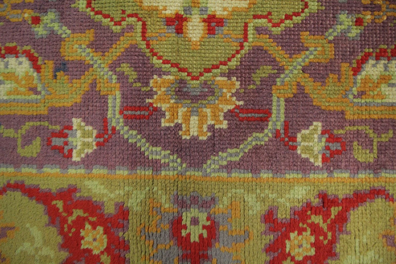 Rare Antique Rug Purple Wool Pile Rug, British Ax Minister Design 87x150cm photo vinterior