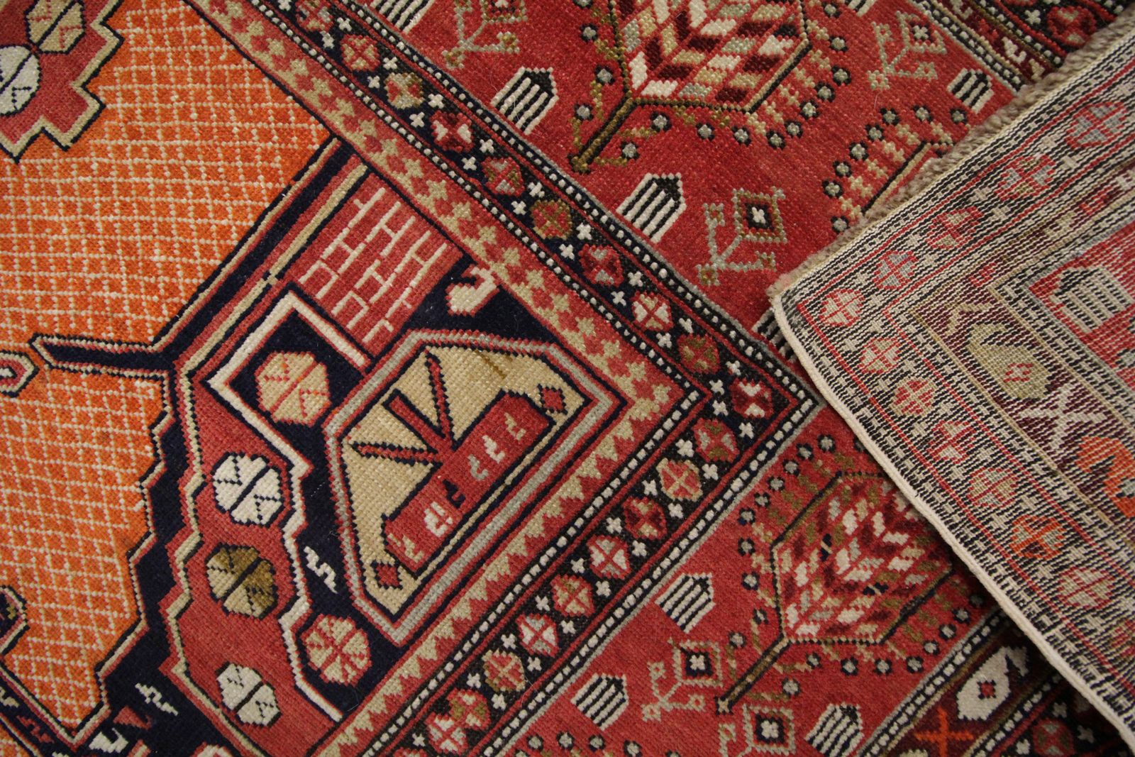 Fine Collectable Antique Carpet Caucasian Shirvan Rug, Geometric Design Wool Rug 128x188cm photo vintage