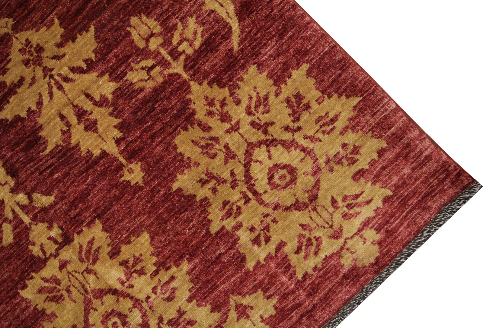 Modern Afghan Rug  Red And Gold Carpet Wool Rug 143 X 205 Cm photo for sale