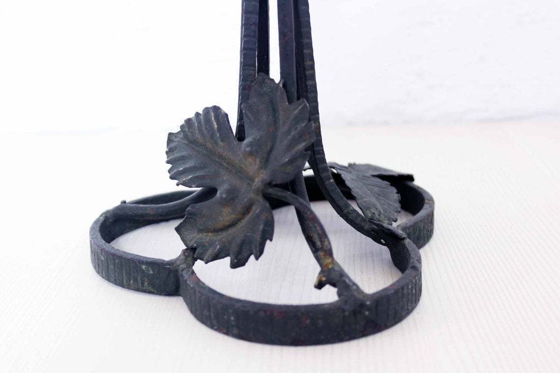 1930s Wrought Iron And Glass Lamp. Art Deco Art Nouveau photo furniture