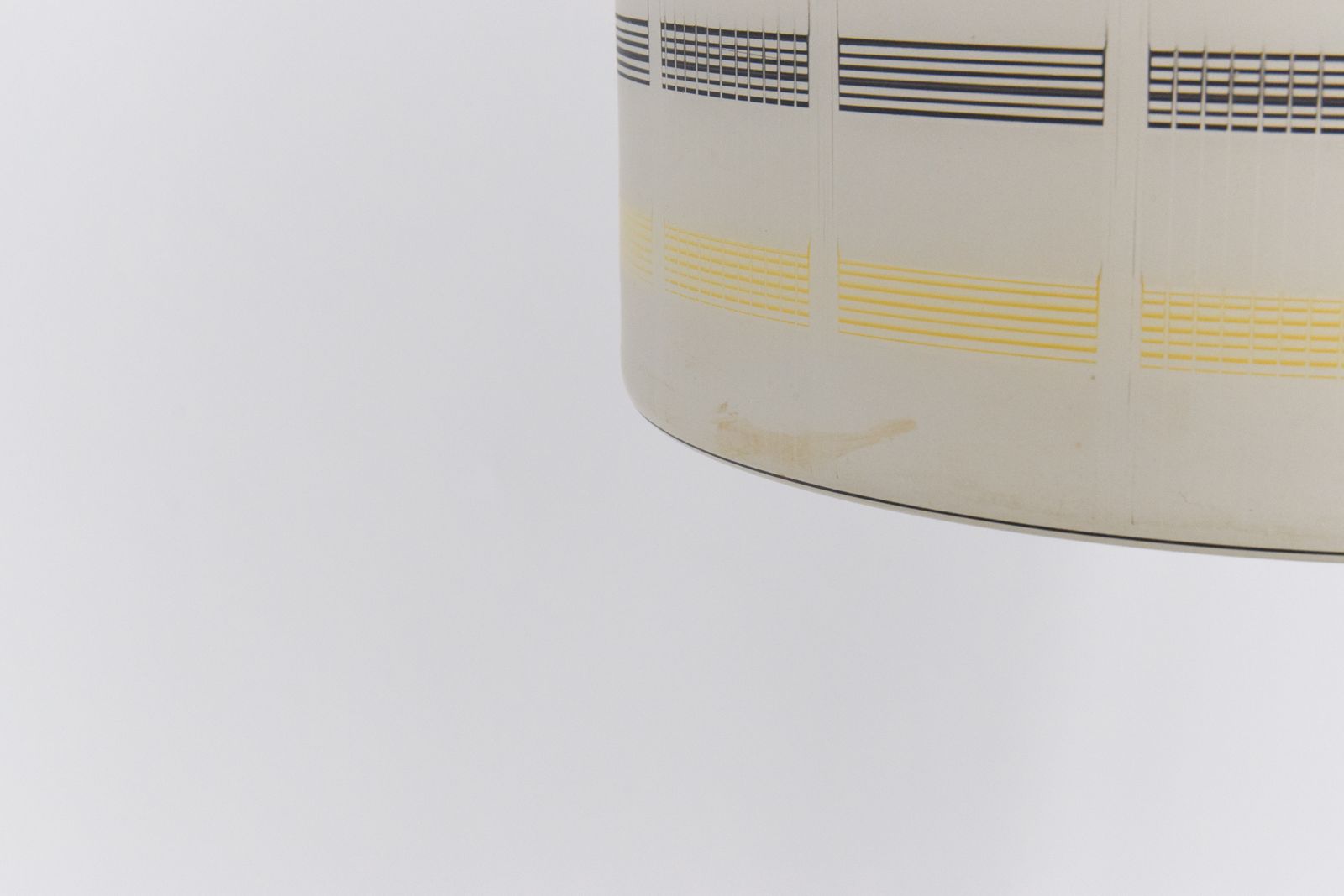 Vintage 1950s White Black And Yellow Patterned Glass Light Shade photo 115.0