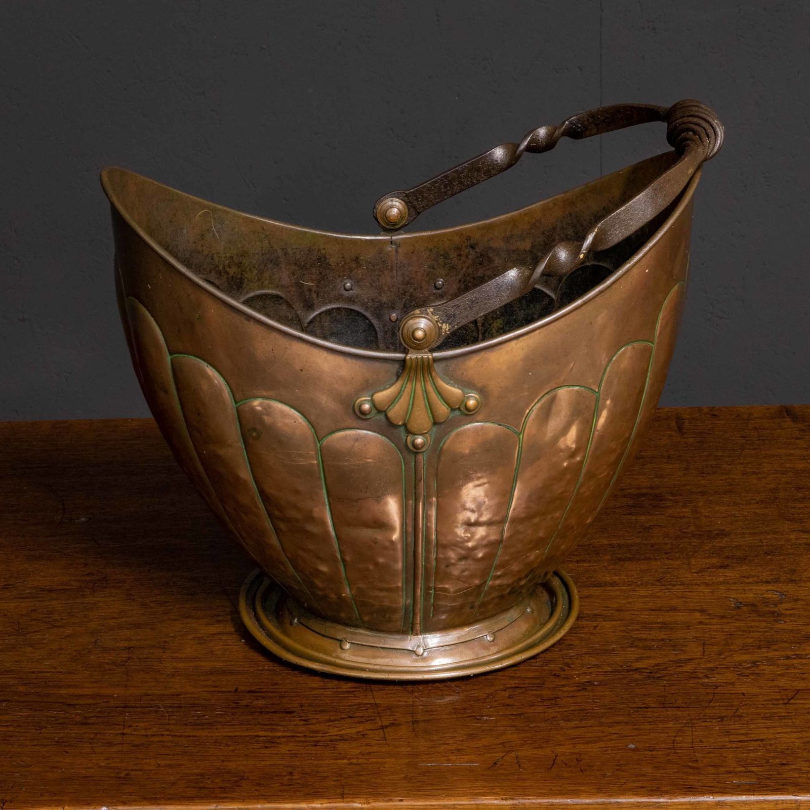 Victorian Copper Coal Helmet photo for sale