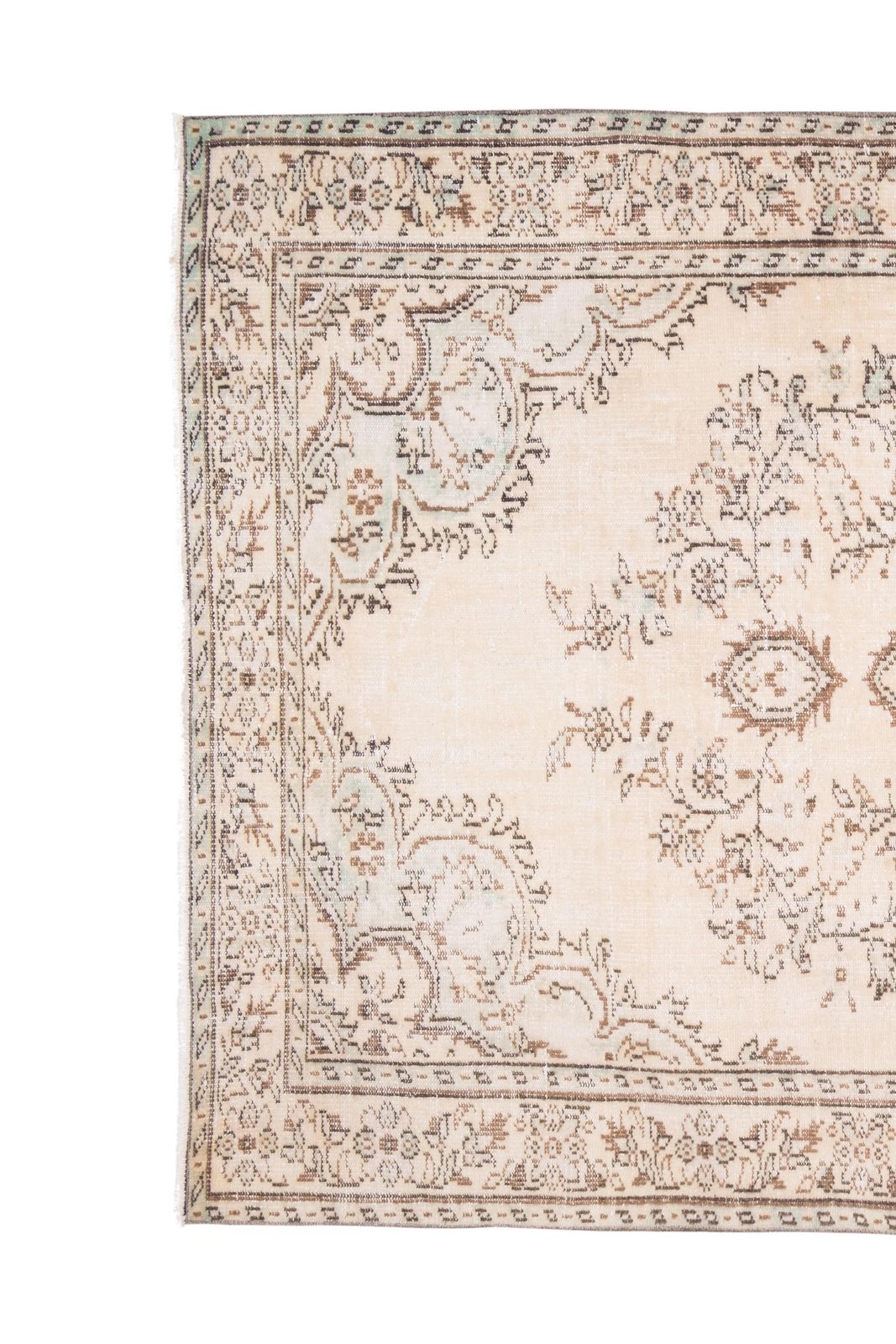 Anatolian Oushak Kars Handwoven Distressed Ushak Area Rug photo Textiles