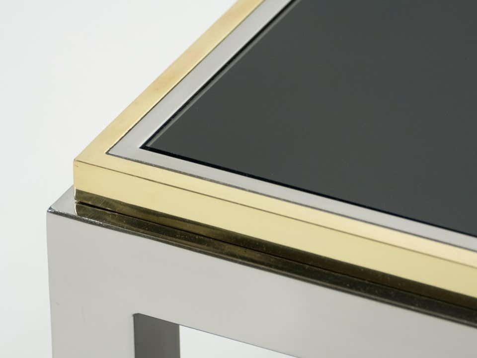 Large Brass And Chrome Coffee Table Willy Rizzo Model Flaminia, 1970s photo vinterior