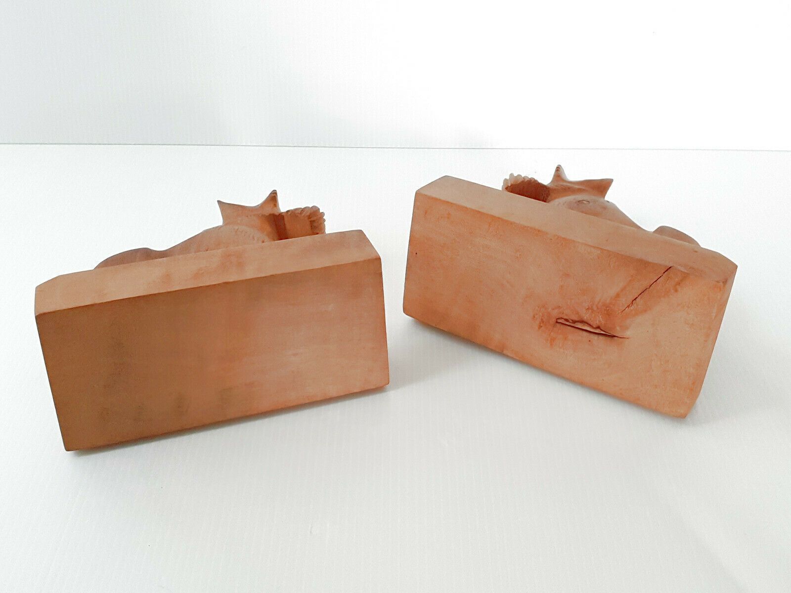 Pair Of Vintage Wooden Bookend Dogs 1950s 1960s photo 117.0