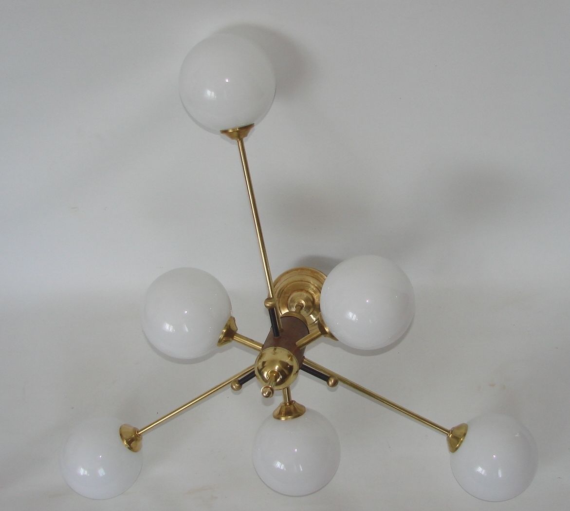 Stilnovo Style Chandelier, 60s photo vintage
