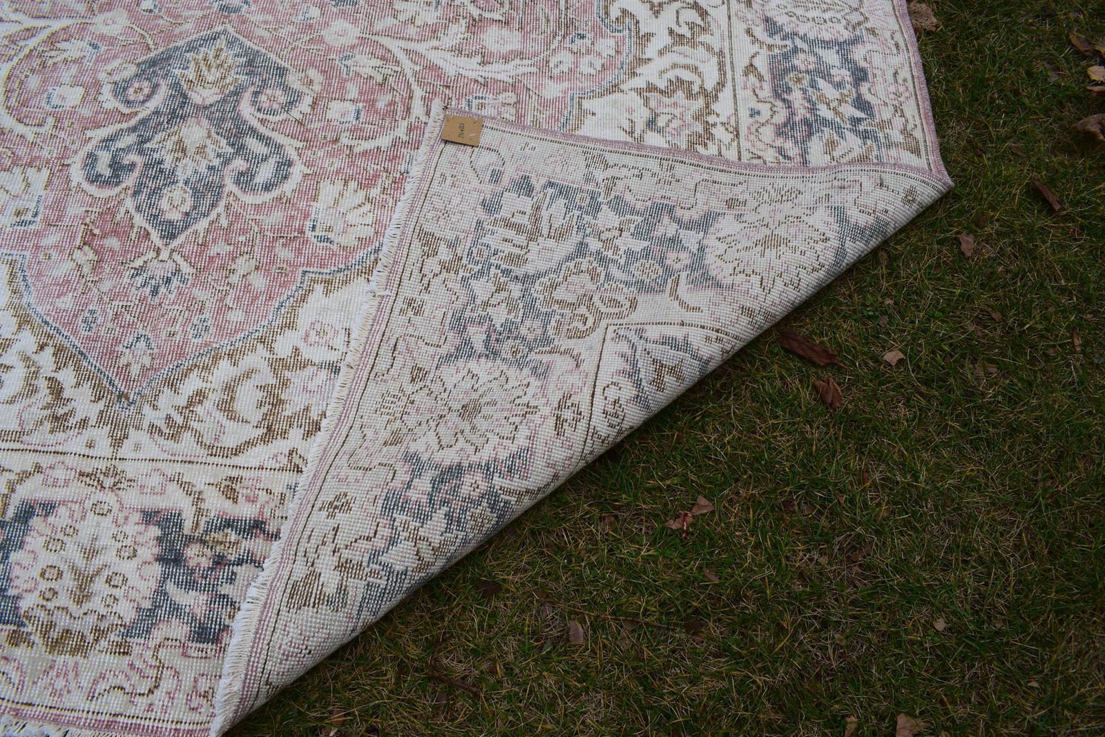 1098.0 1960s Vintage Washed Out Oushak Rug photo