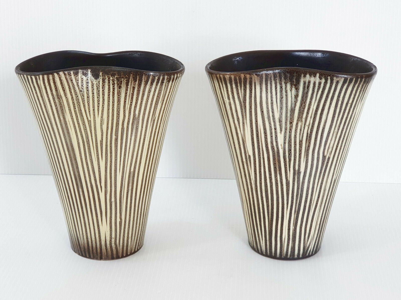 Pair Of Vintage Ceramic Vases 1950 Rockabilly 50s 1950s Dlg Elchinger photo furniture