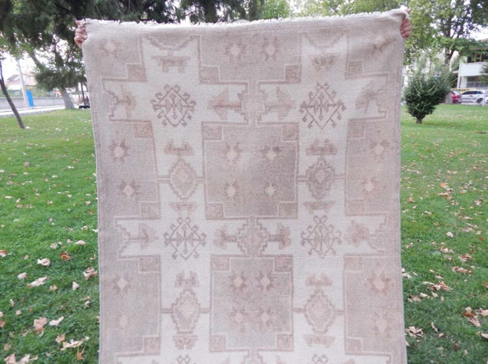 photo for sale 1970s Vintage Turkish Oushak Handwoven Rug 4′3″ × 7′12″