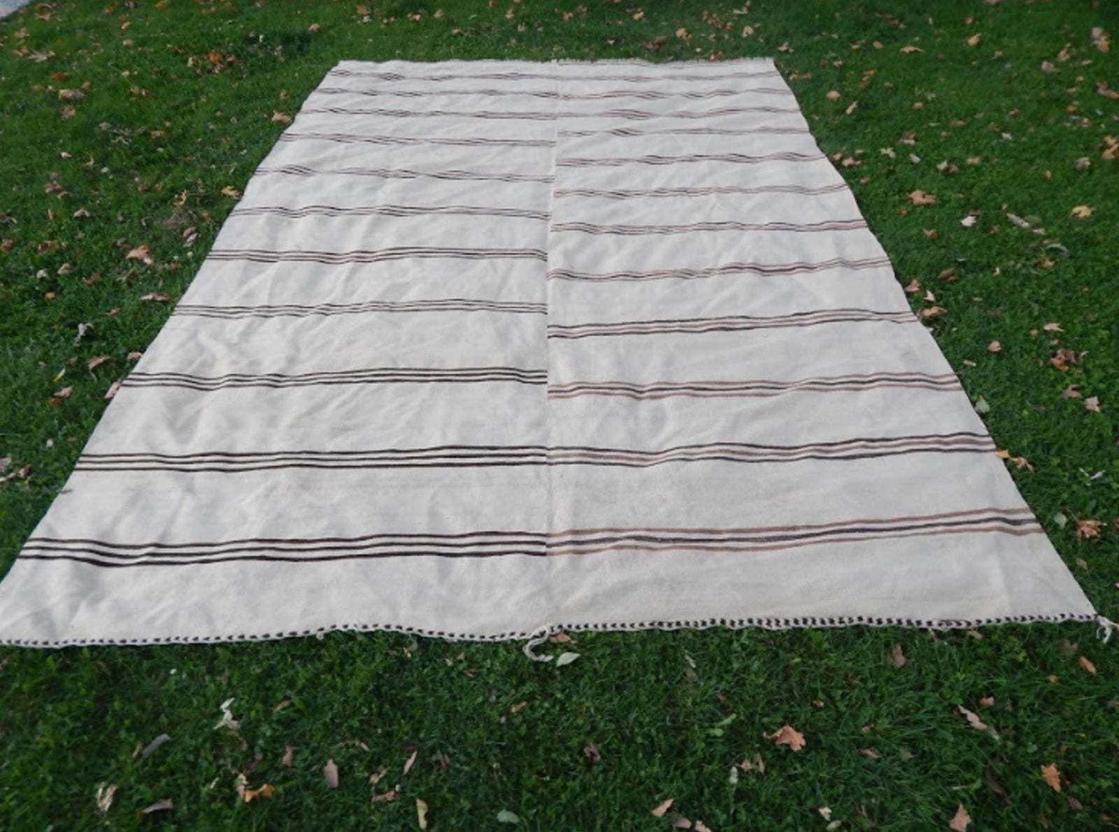 Palace Sized Anatolian Hemp Kilim Rug Hand Woven Natural Rug   9′ × 12′8″ photo furniture