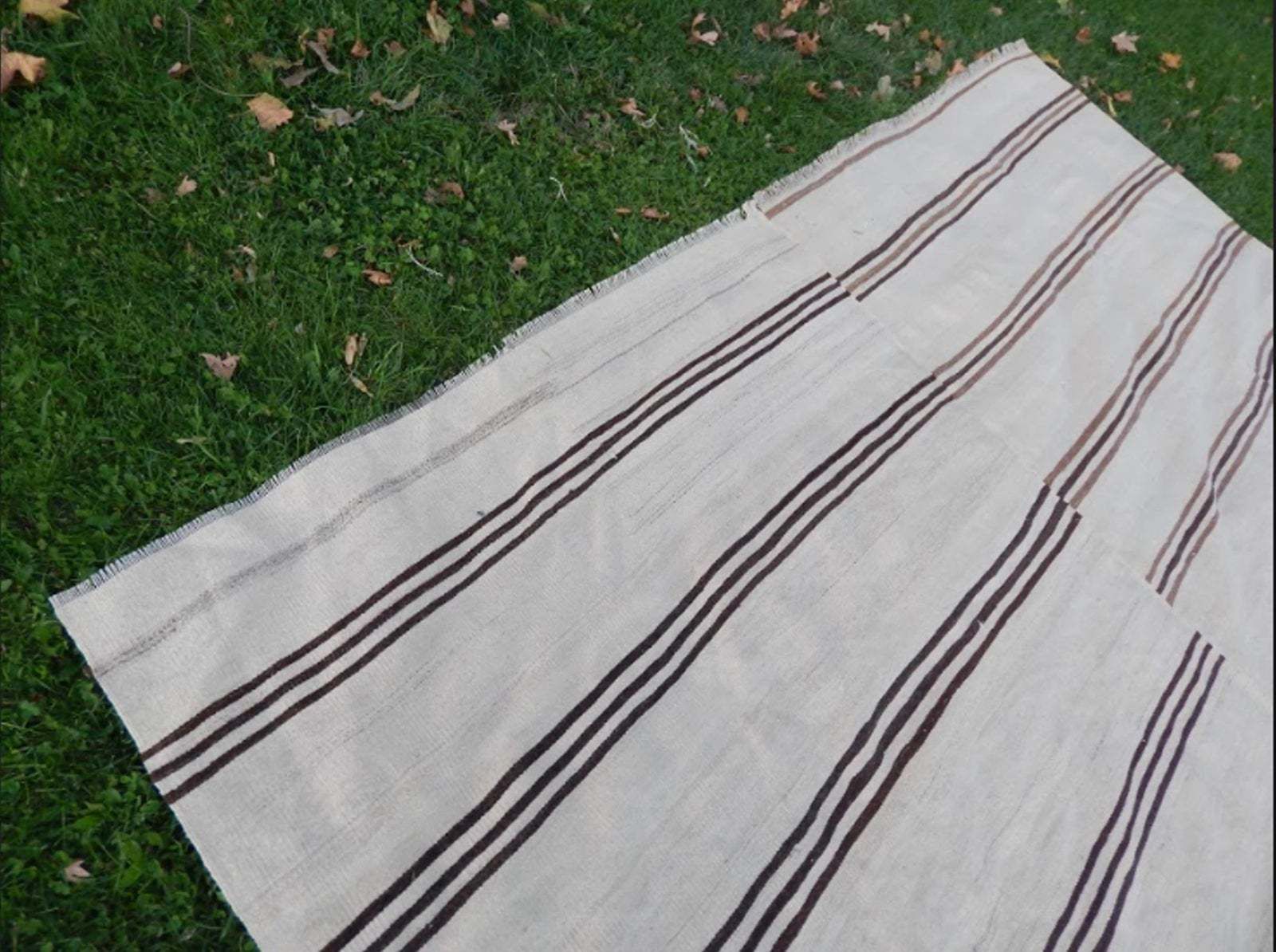 Palace Sized Anatolian Hemp Kilim Rug Hand Woven Natural Rug   9′ × 12′8″ photo vintage