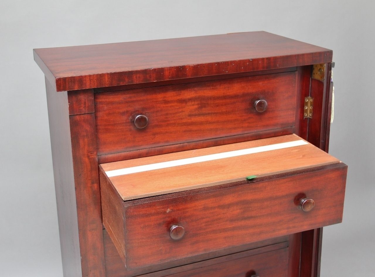 Furniture 19th Century Mahogany Wellington Chest photo