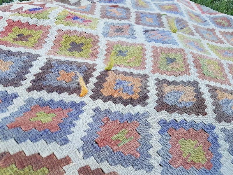 1970s Handmade Wool Multi Color Staircase Turkish Kilim Rug Runner 3′3″ × 16′3″ photo buy