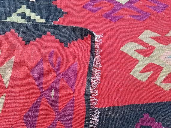 1970s Vintage Turkish Kilim Rug 7′3″ × 9′4″ photo 998.0