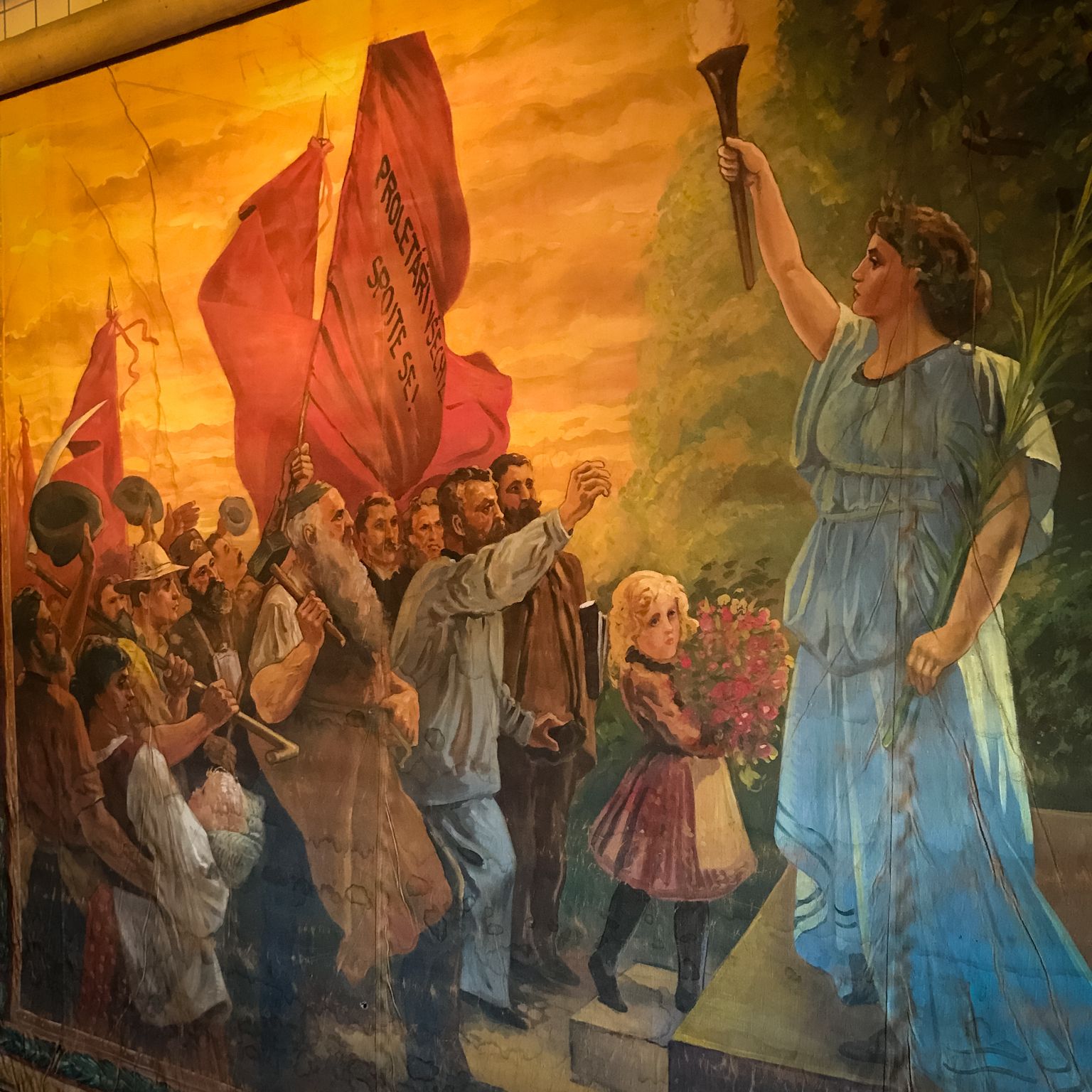 Xl Theater Painting By Karl Marx On Canvas Circa 1900 Czech Republic photo furniture