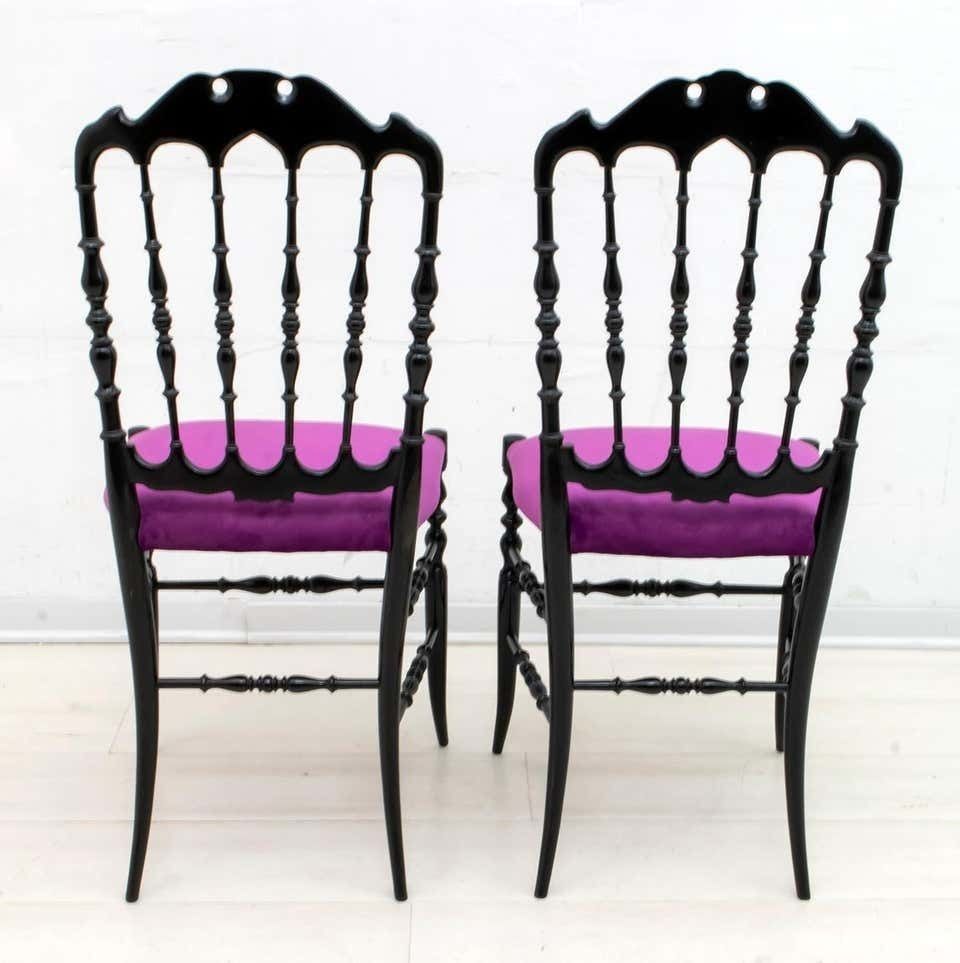 Pair Of Giuseppe Gaetano Descalzi Mid Century Italian Chiavari Chairs photo vintage