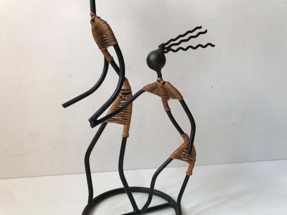 Danish Modernist Female Black String Candleholder By Laurids Lonborg, 1960s photo for sale