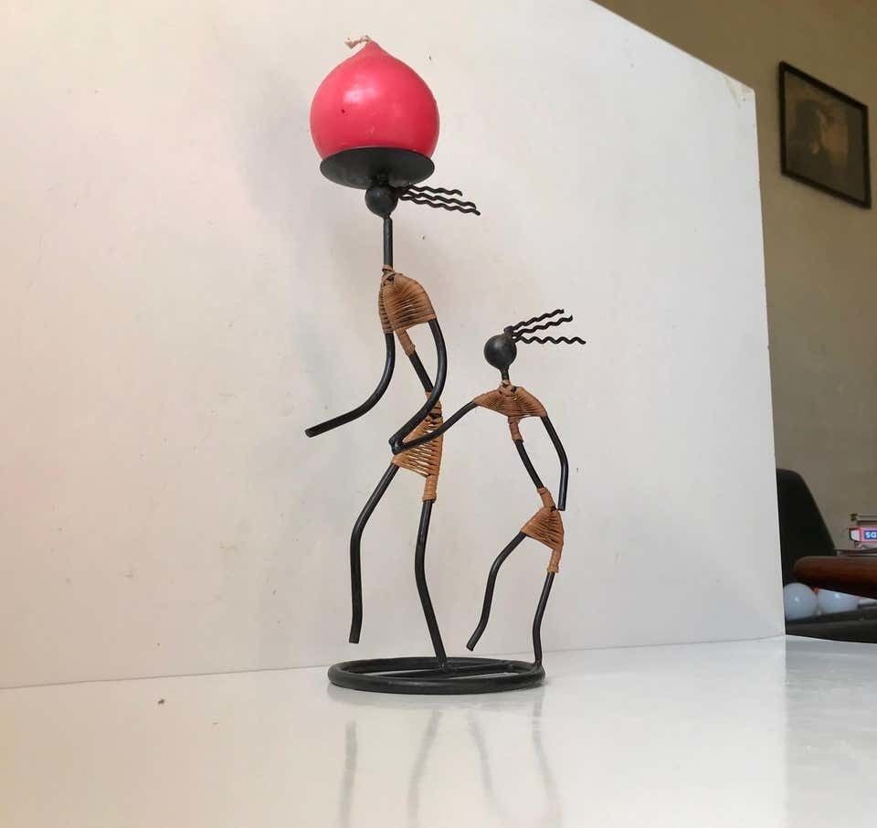 Danish Modernist Female Black String Candleholder By Laurids Lonborg, 1960s photo 262.0