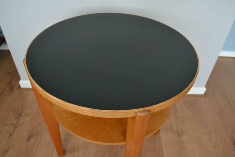 War Department Round Oak Bar Table photo vinterior