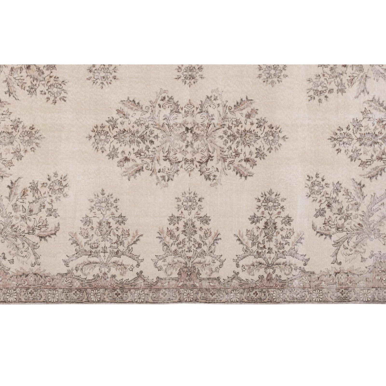 photo furniture Handgemaakt Medallion Bloemen Vloerkleed Oushak Beige Woonkamer