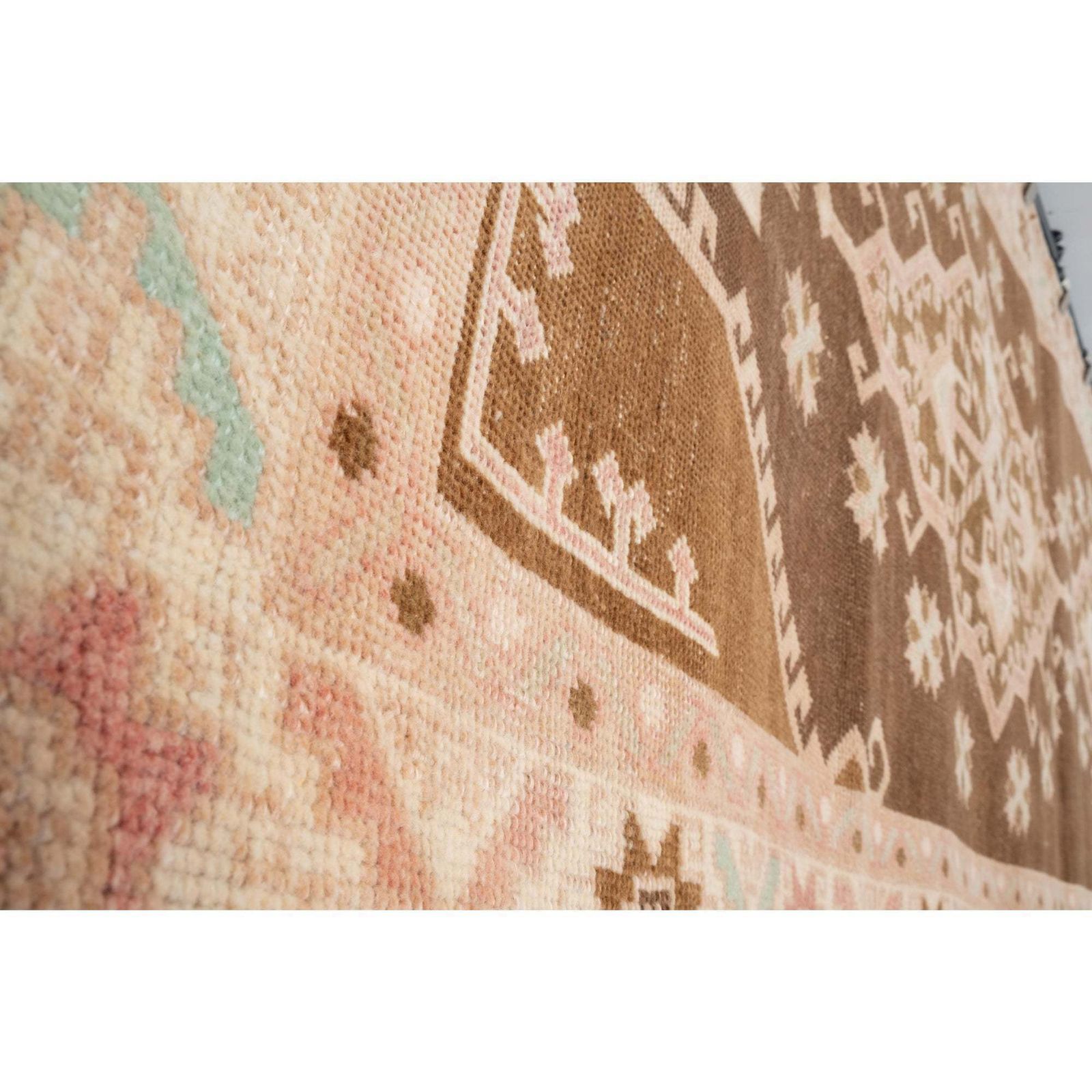 Turkish Oushak Hand Knotted Runner Rug photo vintage
