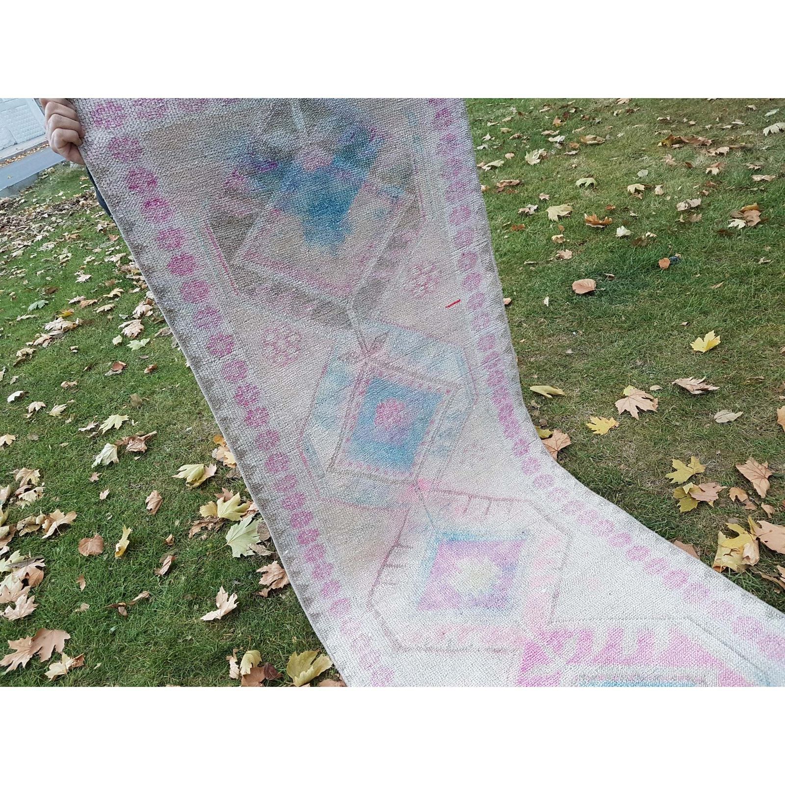 Hand Knotted Turkish Kurdish Runner Herki Rug Tribal Long Runner photo 685.0