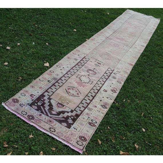 Hand Knotted Turkish Kurdish Runner Rug Tribal Long Runner photo for sale