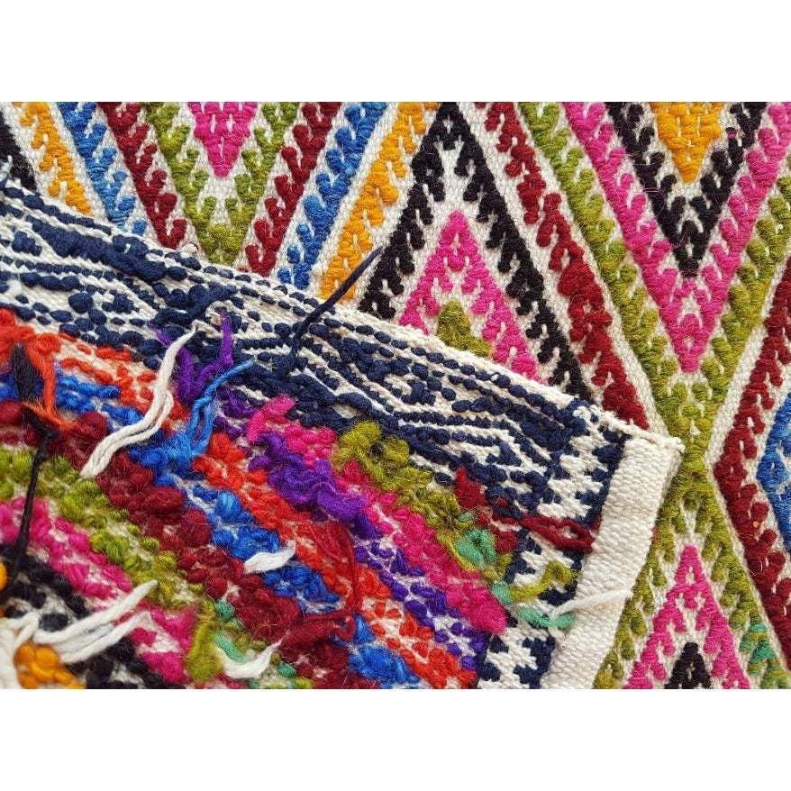 1970s Vintage Miniature Embroidered Turkish Kilim Rug photo vinterior