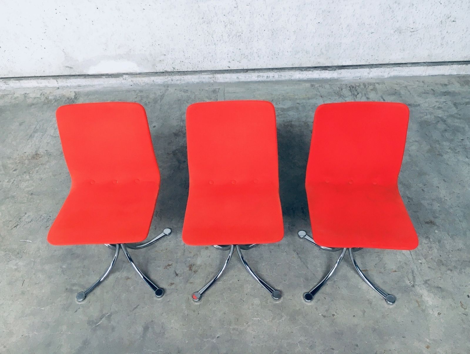 Brabantia Home Steel Set Of 3 Dining Chairs 1970s Holland photo buy