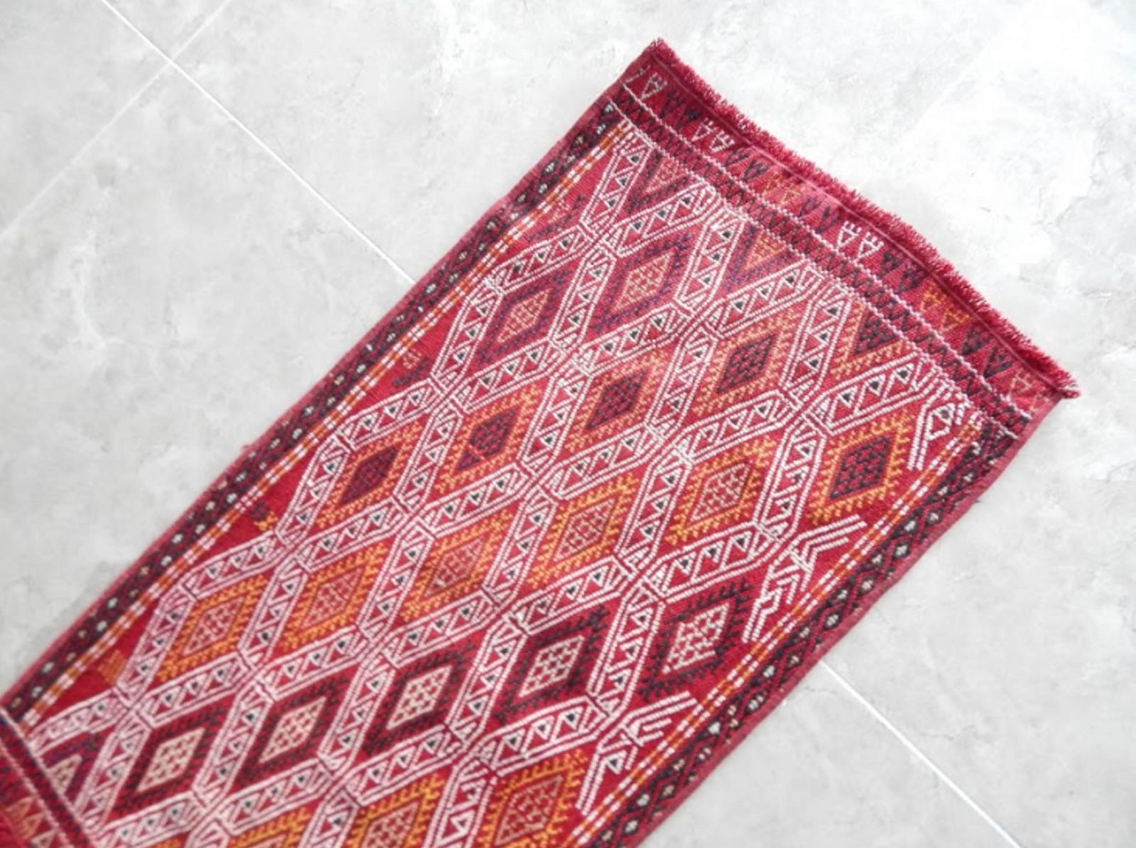 Nomadic Geometrical Turkish Tribal Antique Handmade Anatolian Kilim Rug 1′7″ × 3′1″ photo 102.0