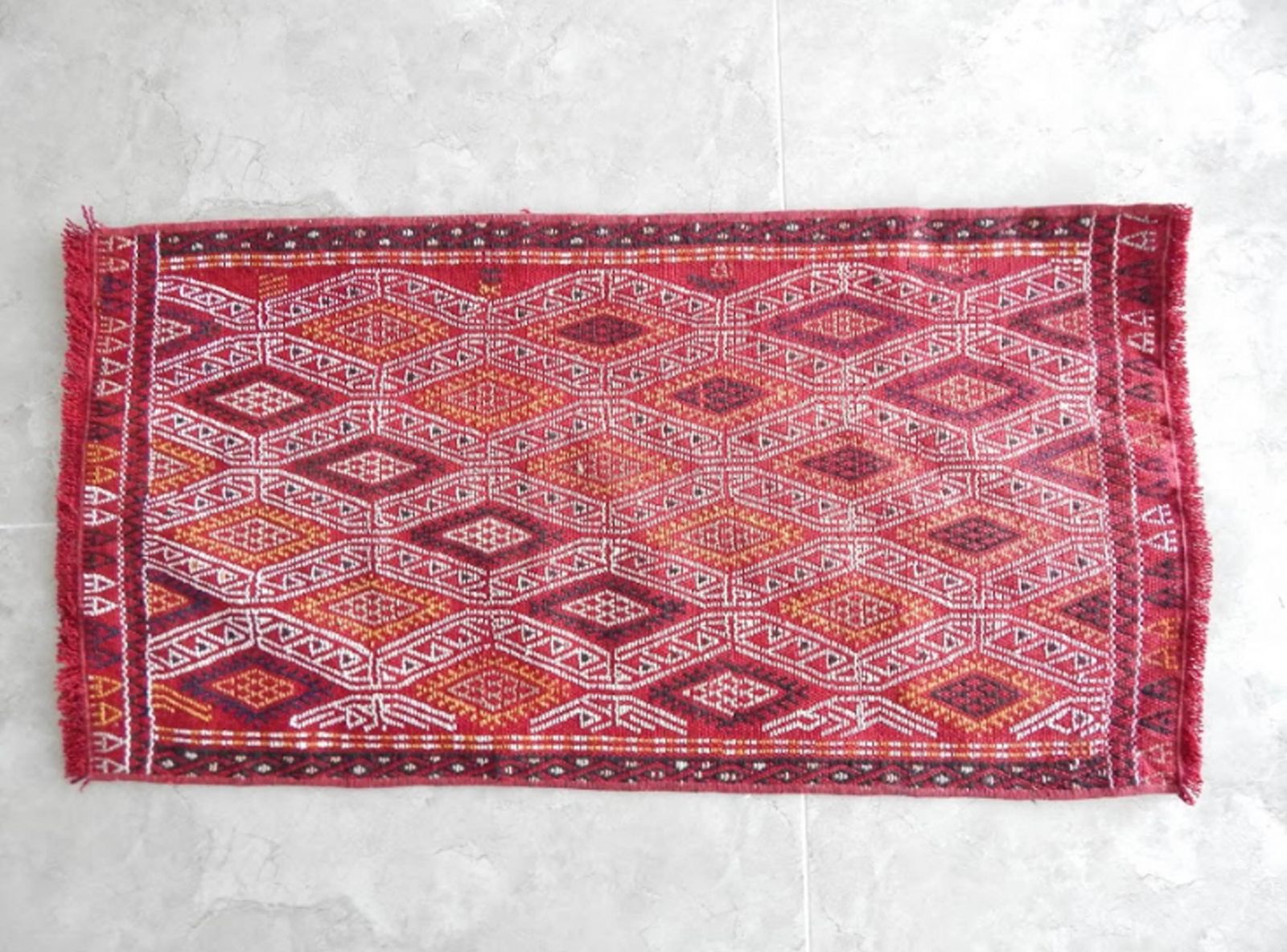 Nomadic Geometrical Turkish Tribal Antique Handmade Anatolian Kilim Rug 1′7″ × 3′1″ photo buy