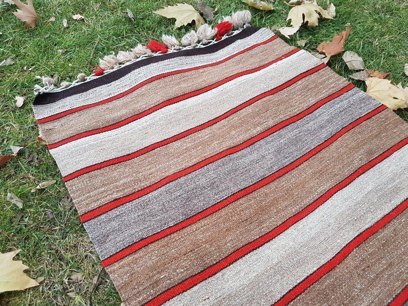 Vintage Handmade Ragrug Runner Rug Extra Long Runner Stair Tread 1′12″ × 30′6″ photo vinterior