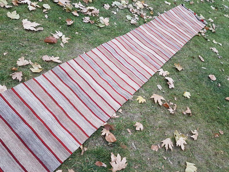 Vintage Handmade Ragrug Runner Rug Extra Long Runner Stair Tread 1′12″ × 30′6″ photo buy