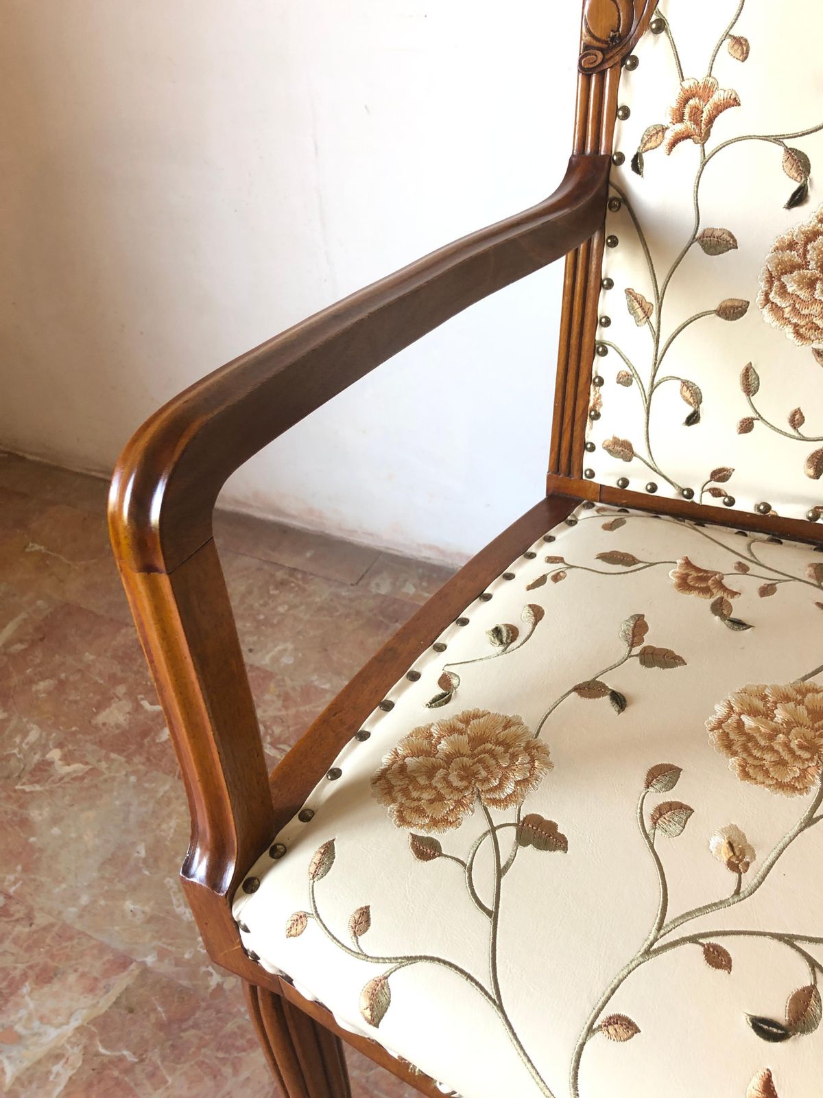 Furniture Pair Of French Liberty Art Nouveau Armchairs, 1920s photo