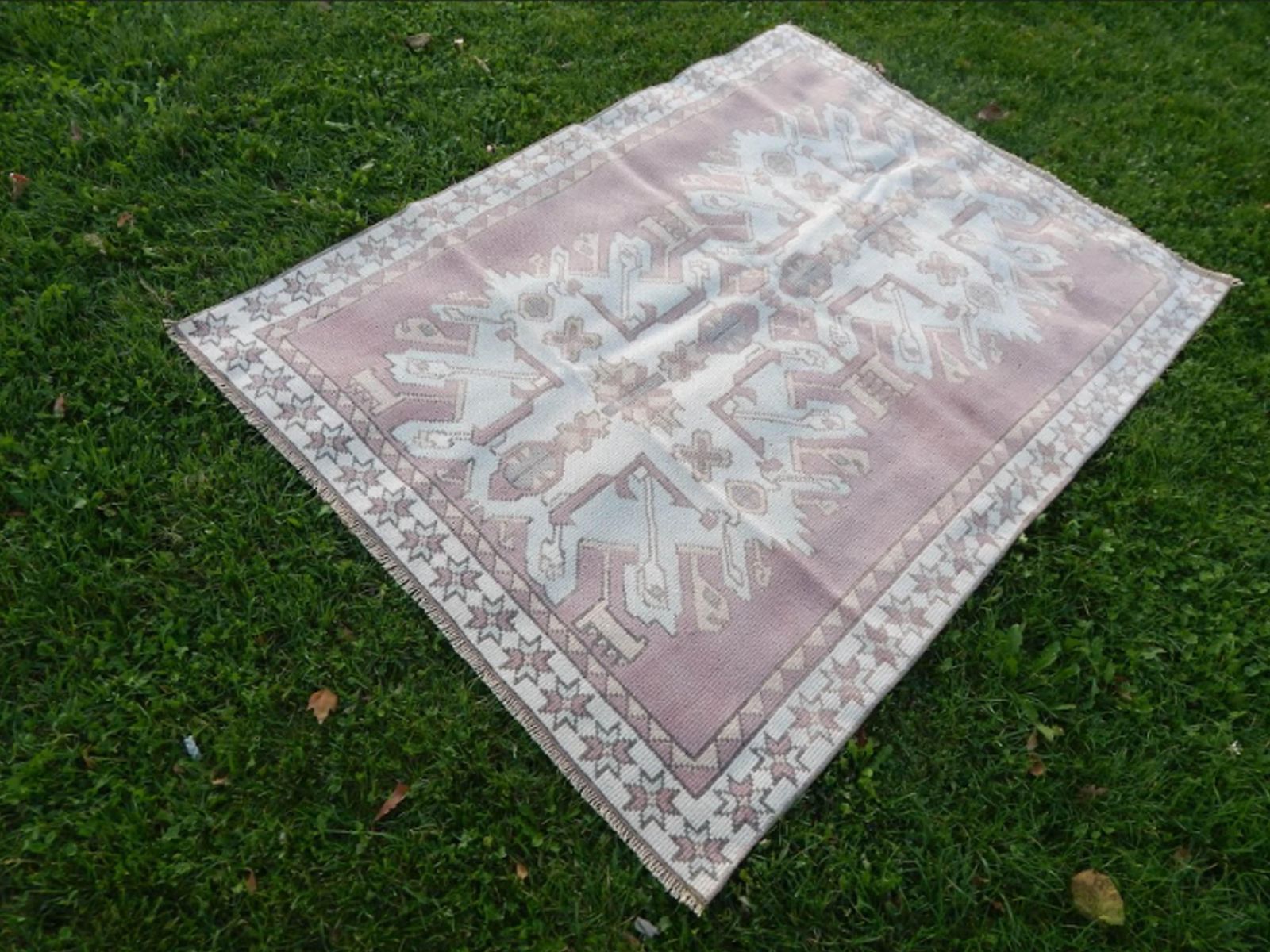 Vintage Turkish Kars Rug 3′11″ × 5′6″ photo for sale
