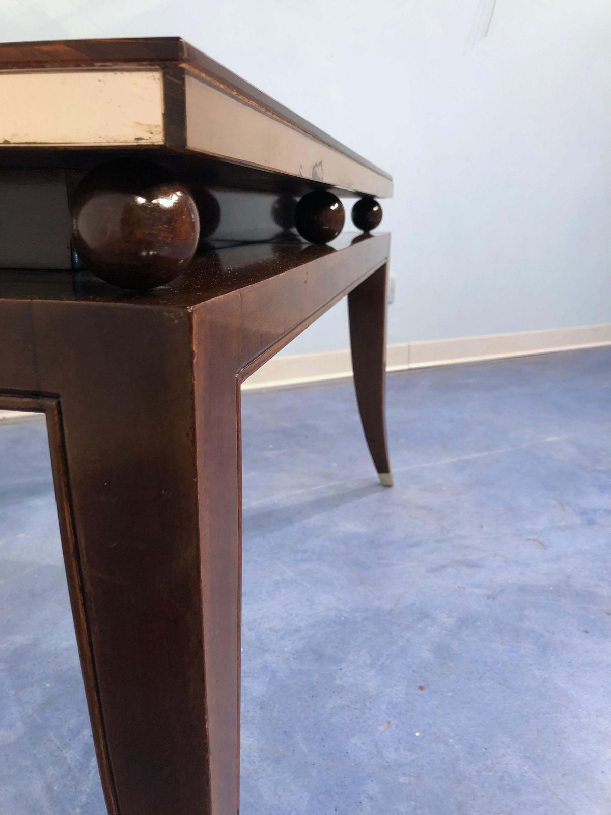 French Art Deco Coffee Table, In The Style Of Pascaud, 1940 photo vintage