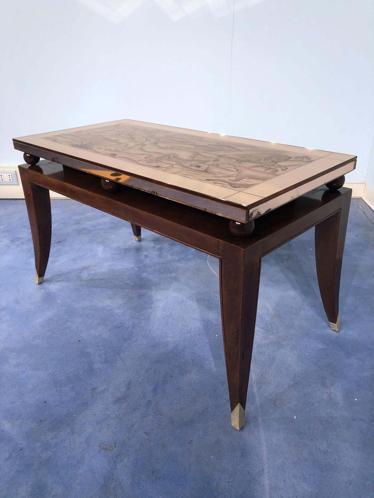 photo vintage French Art Deco Coffee Table, In The Style Of Pascaud, 1940