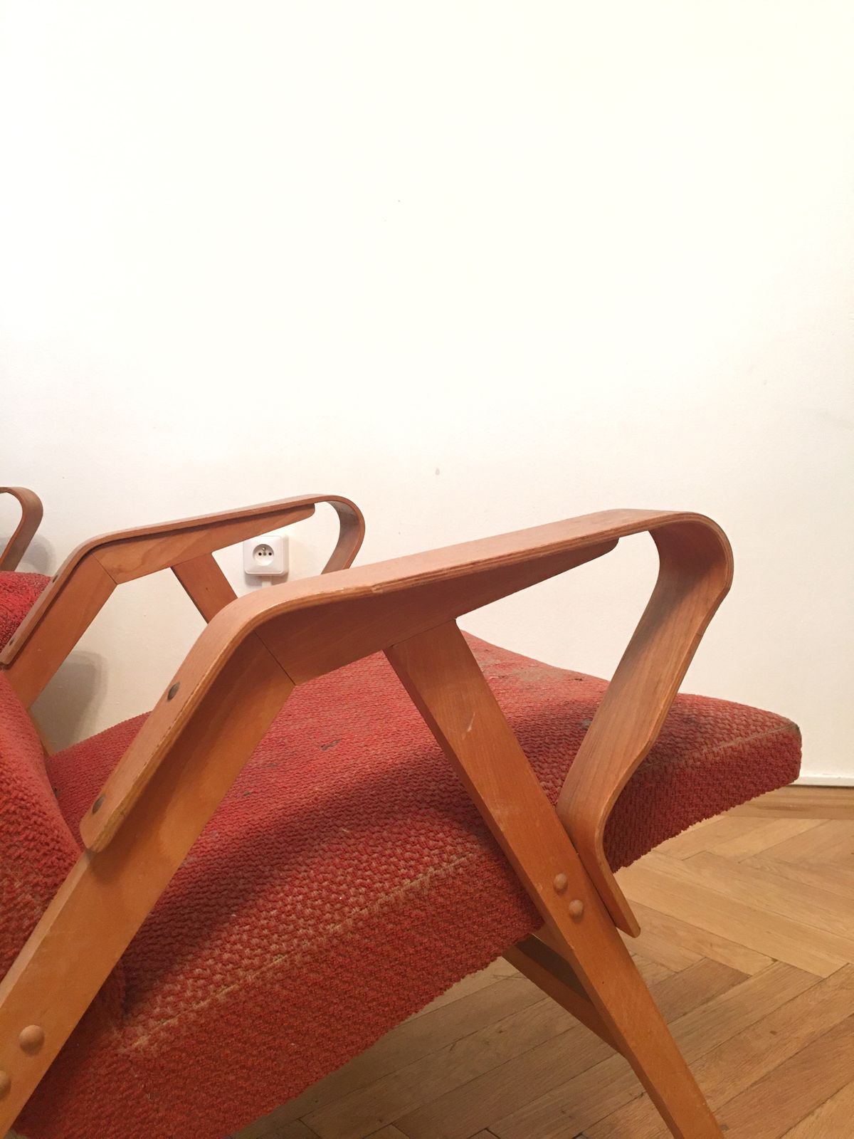 Red Armchairs By Frantisek Jirak – Tatra Nabytok Pravenec – Famous Design From 60’s   Pair photo vintage
