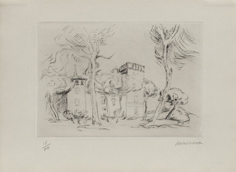 Mainssieux Lucien (1885 1958) Born In Voiron 38 Isère Engraving Vieux Castel Romain Roma Italia)