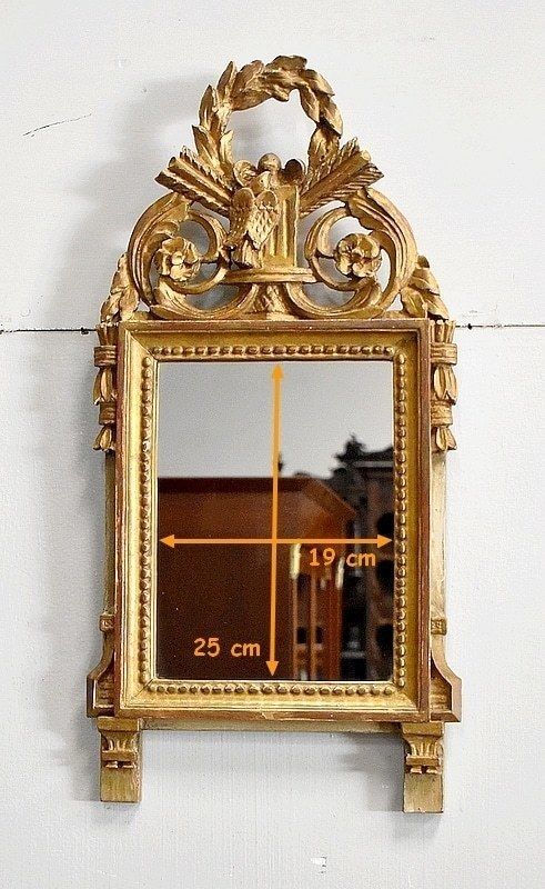 photo buy Small Mirror In Golden Wood, Louis XVI Style   1st Part Of The 20th Century