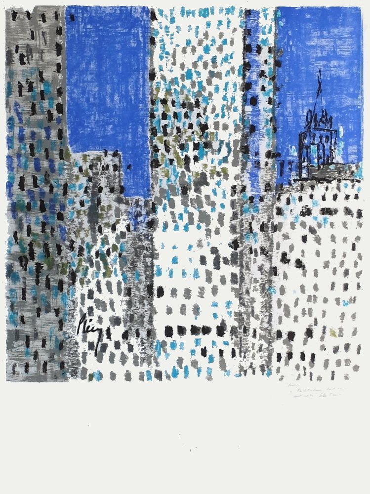 Plécy Albert Lithograph Urban Architecture